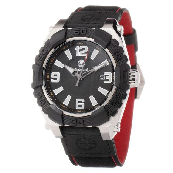 Timberland Black Leather Men's Watch - Picture 1 of 2